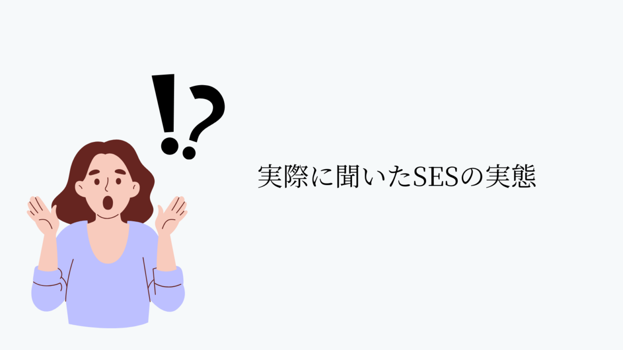 実際に聞いたSESの実態